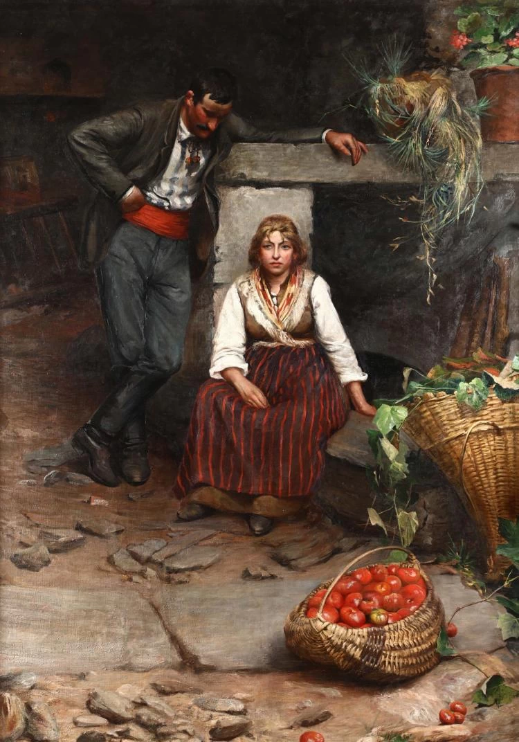 Pietro - Corteggiamento in cortile, attribuito